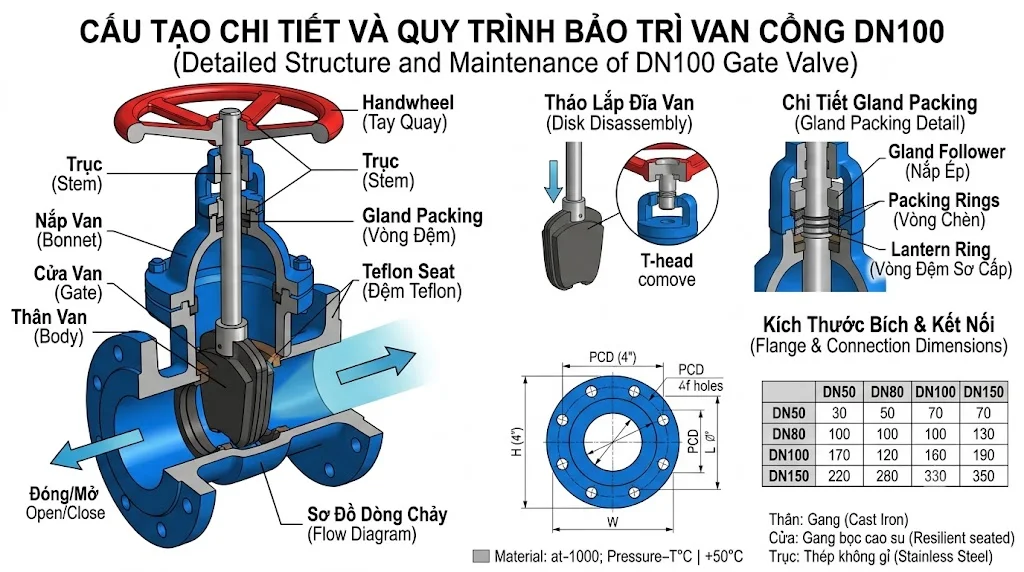 Van cổng tay quay DN 100 có những loại nào?