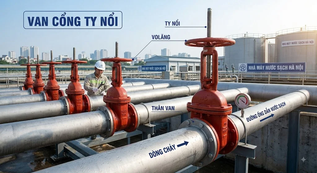 Van cổng ty nổi dùng cho PCCC