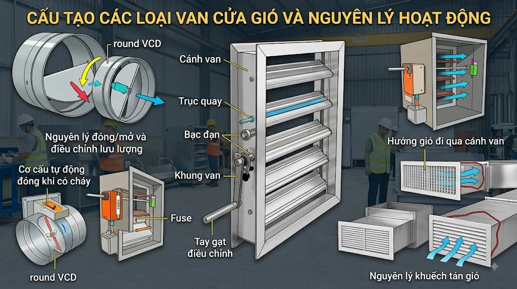 Cấu tạo Van cửa gió