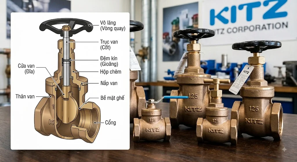 Cấu tạo Van cổng KITZ