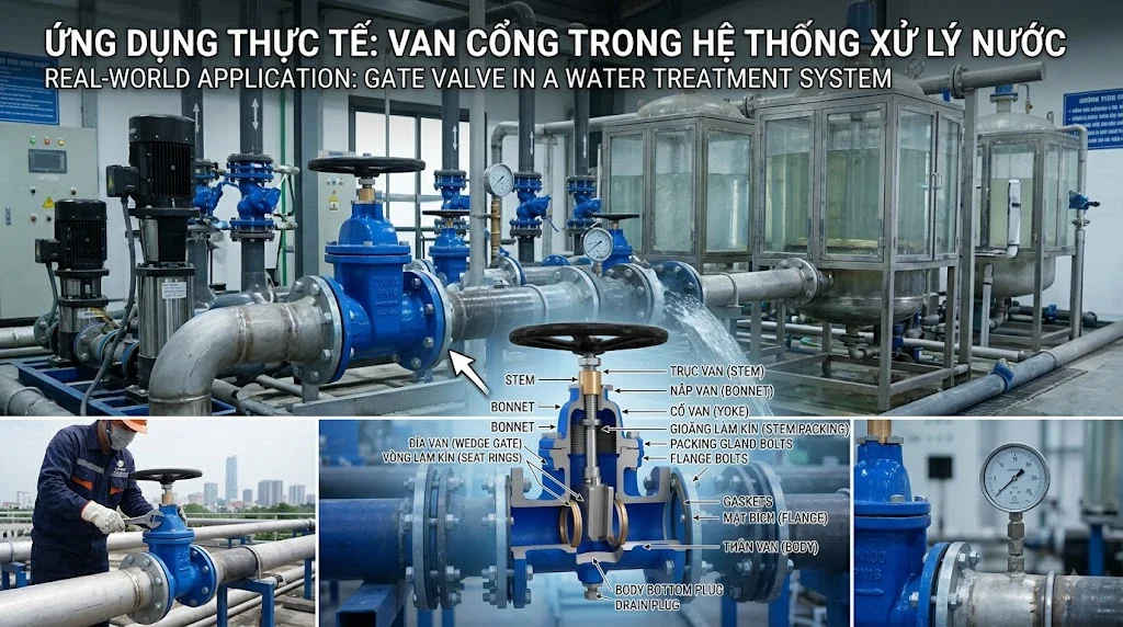 Nguyên lý hoạt động của Van cửa mặt bích
