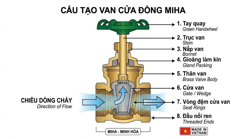 Nguyên lý hoạt động của Van cửa Miha