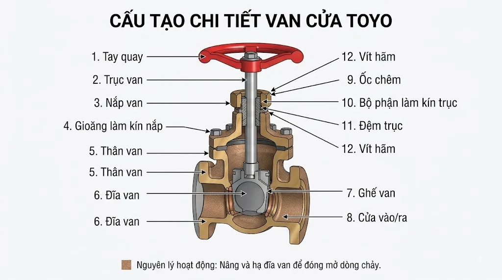Cấu tạo Van cửa Toyo