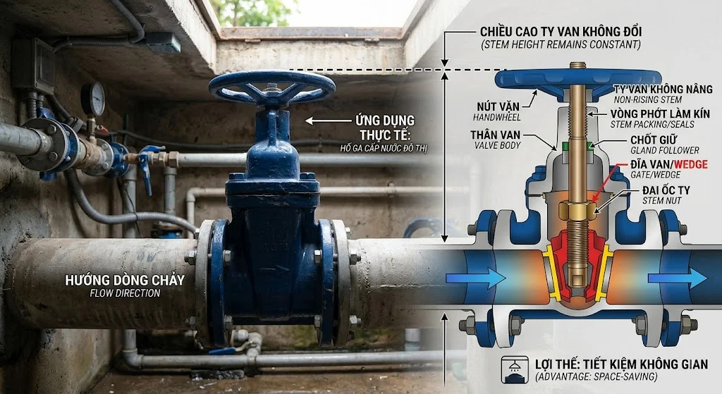 Ưu điểm của Van cửa ty chìm