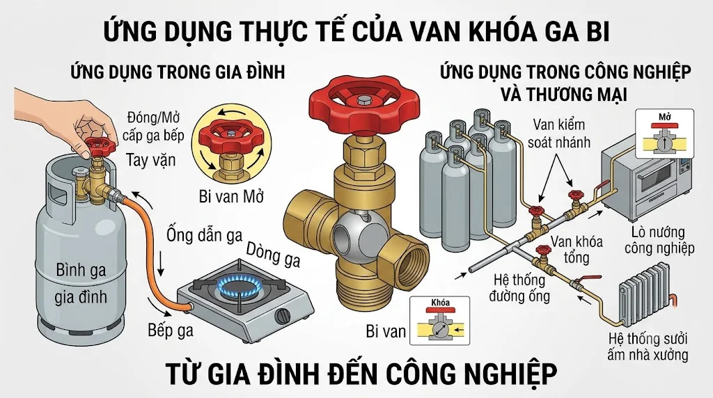 Các loại Van khóa gas phổ biến