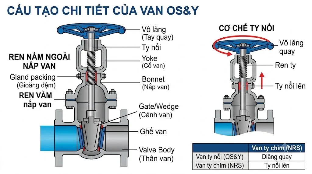 Nguyên lý hoạt động của Van OS&Y