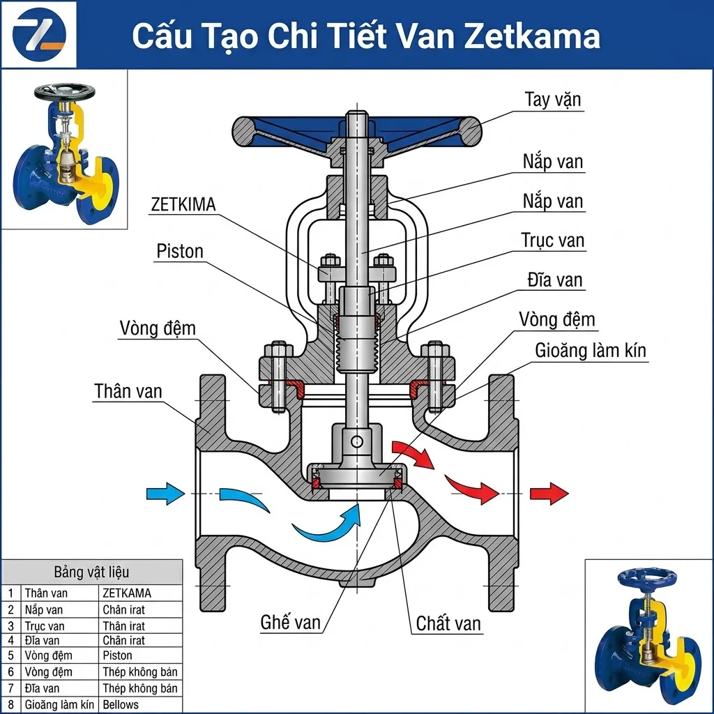 Các loại Van Zetkama phổ biến