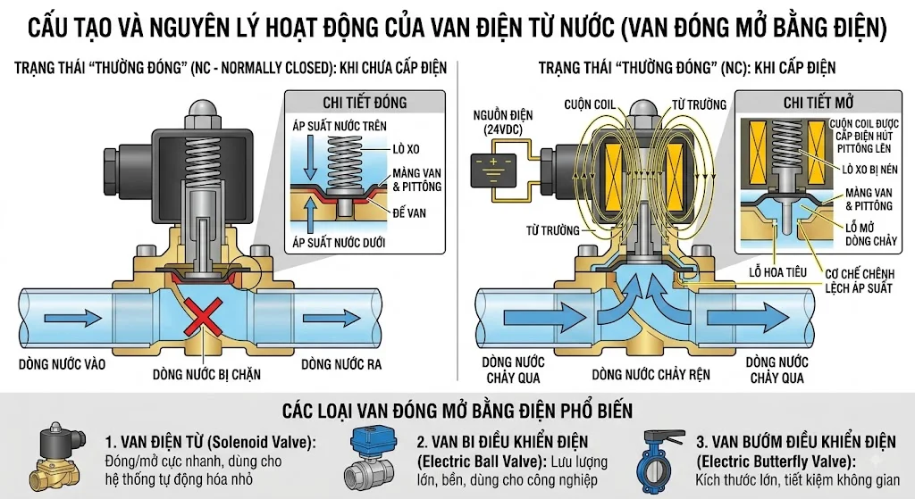 Van nước đóng mở bằng điện là gì?