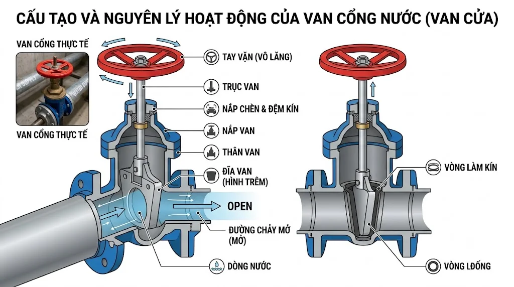Nguyên lý hoạt động của Water Gate Valve