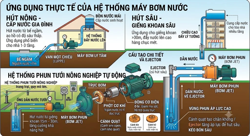 Những yếu tố ảnh hưởng đến độ sâu hút của bơm