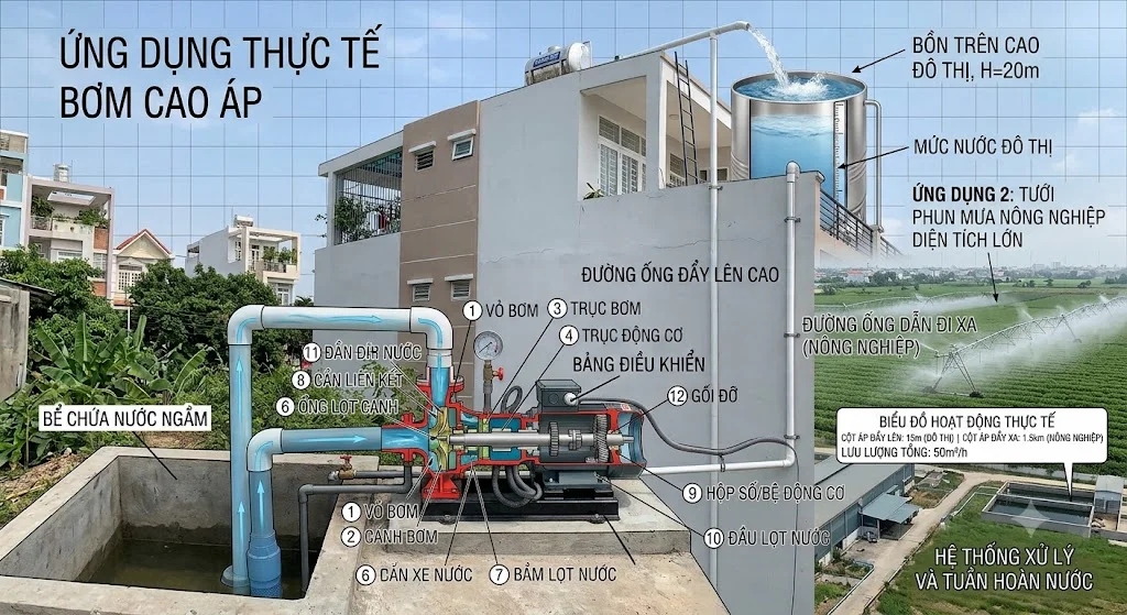 Cách chọn bơm đẩy nước lên cao
