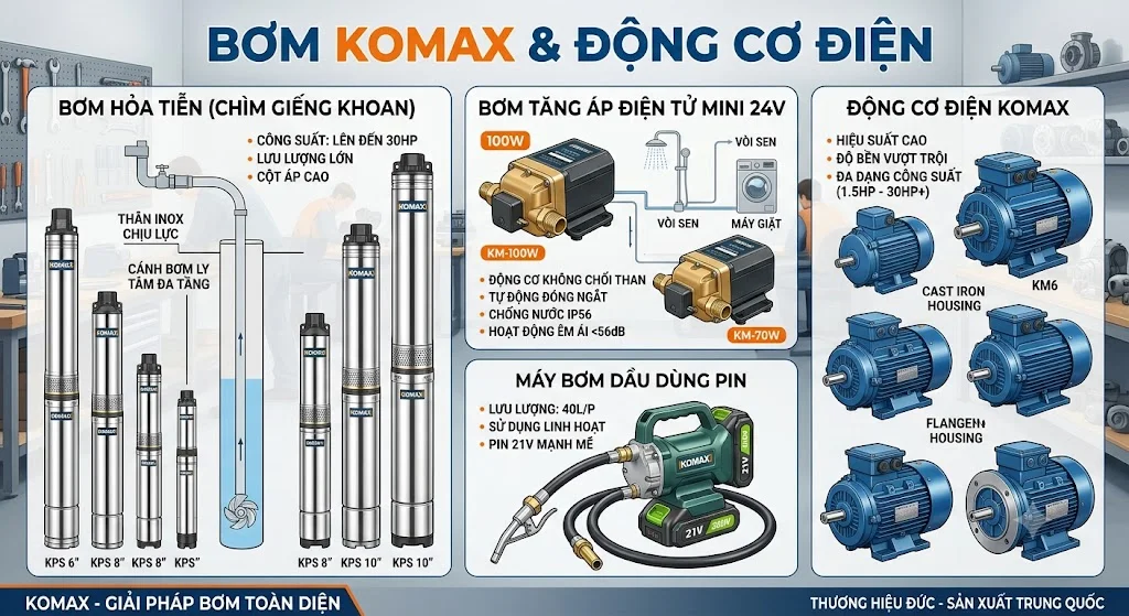 Bơm Komax là gì?