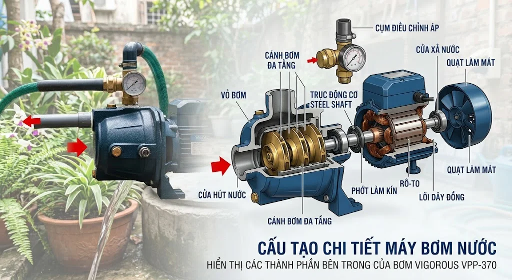 Các loại máy bơm nước 370W phổ biến