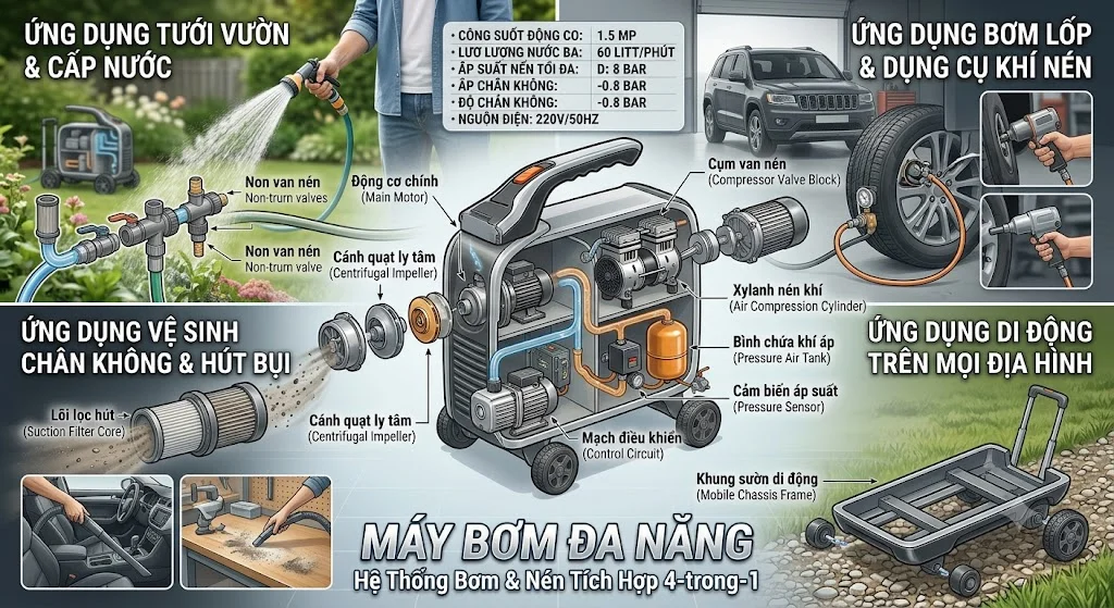 Ứng dụng của Máy bơm đa năng