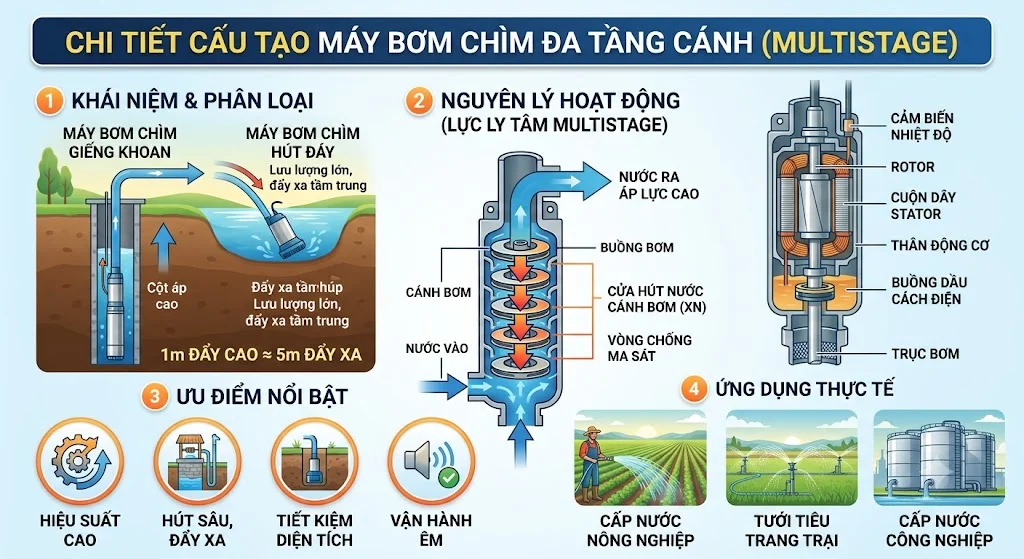 Máy bơm chìm nào phù hợp để đẩy xa?