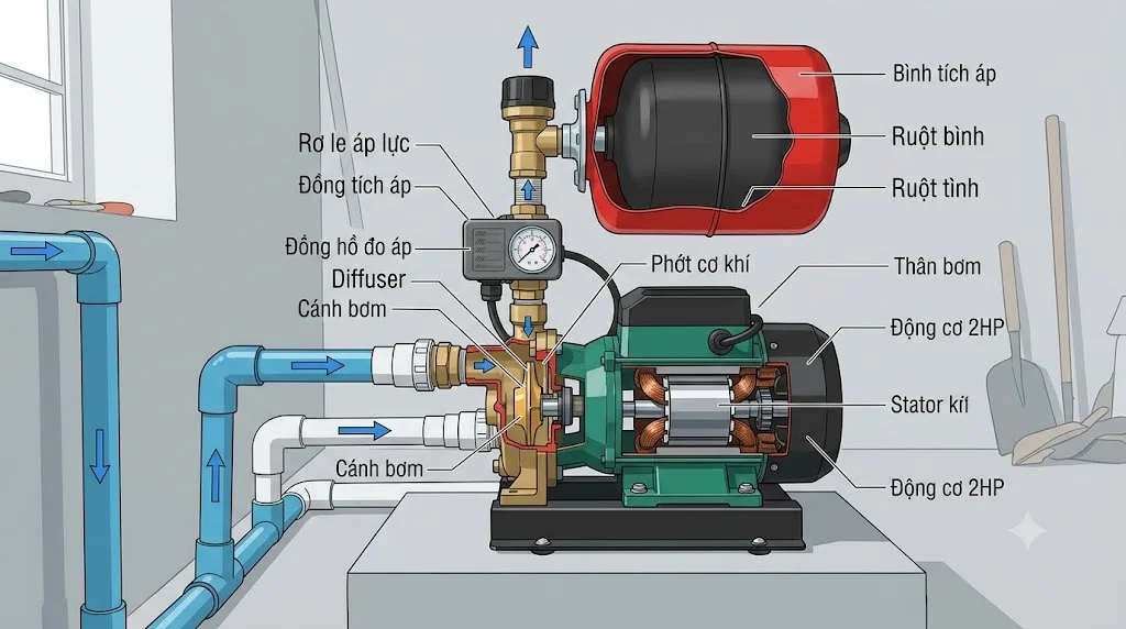 Thông số kỹ thuật cần quan tâm ở máy tăng áp 2HP