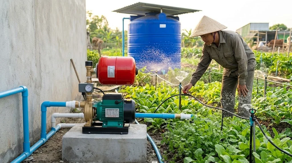 Cấu tạo máy bơm tăng áp 2HP