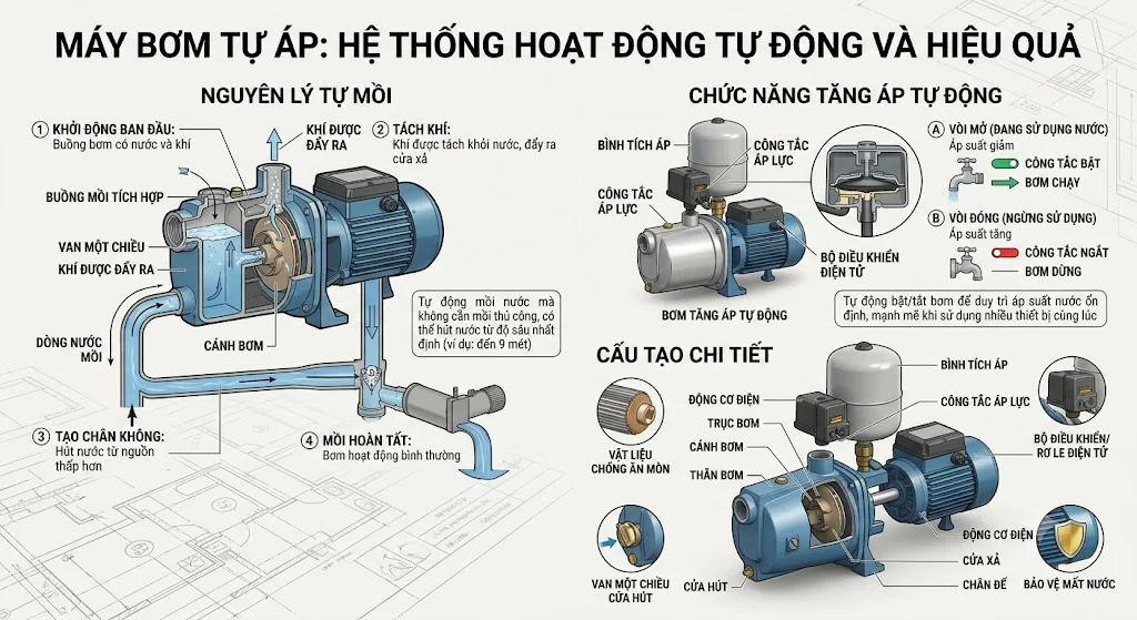 Máy bơm tự áp là gì?