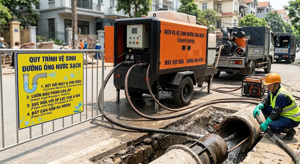 Các loại máy vệ sinh đường ống nước phổ biến