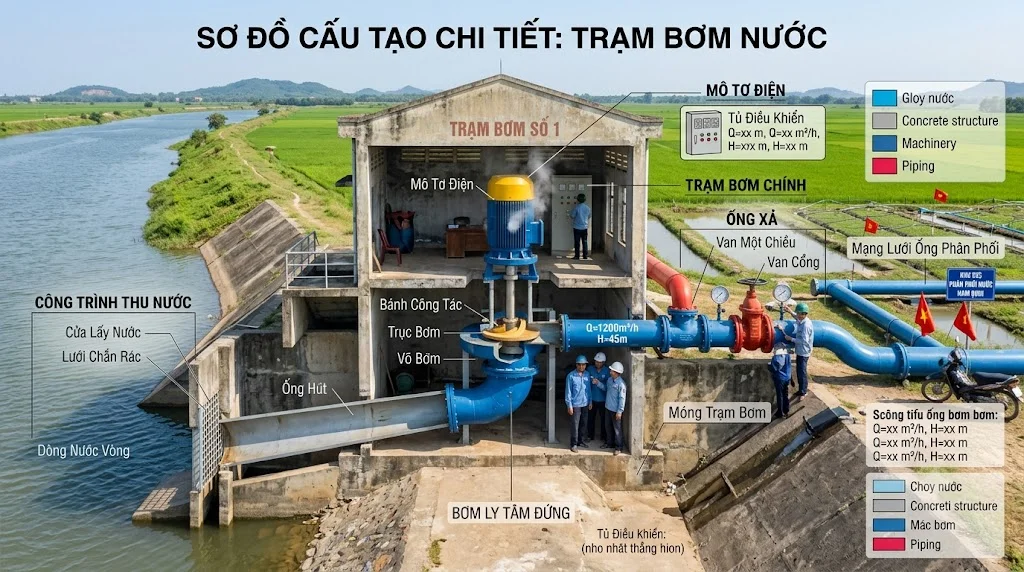 Cách tính công suất trạm bơm nước