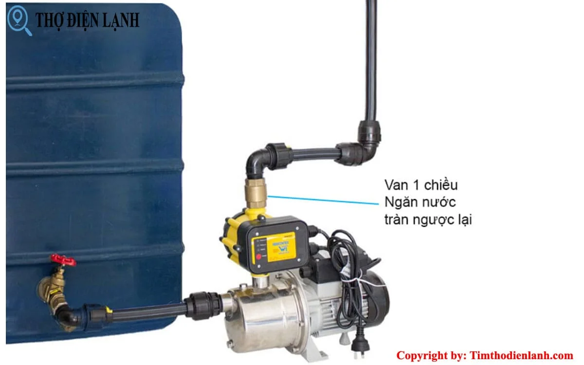 Van 1 chiều lắp trước hay sau bơm tăng áp 2