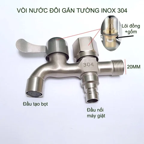 Vòi nước đôi gắn tường 2