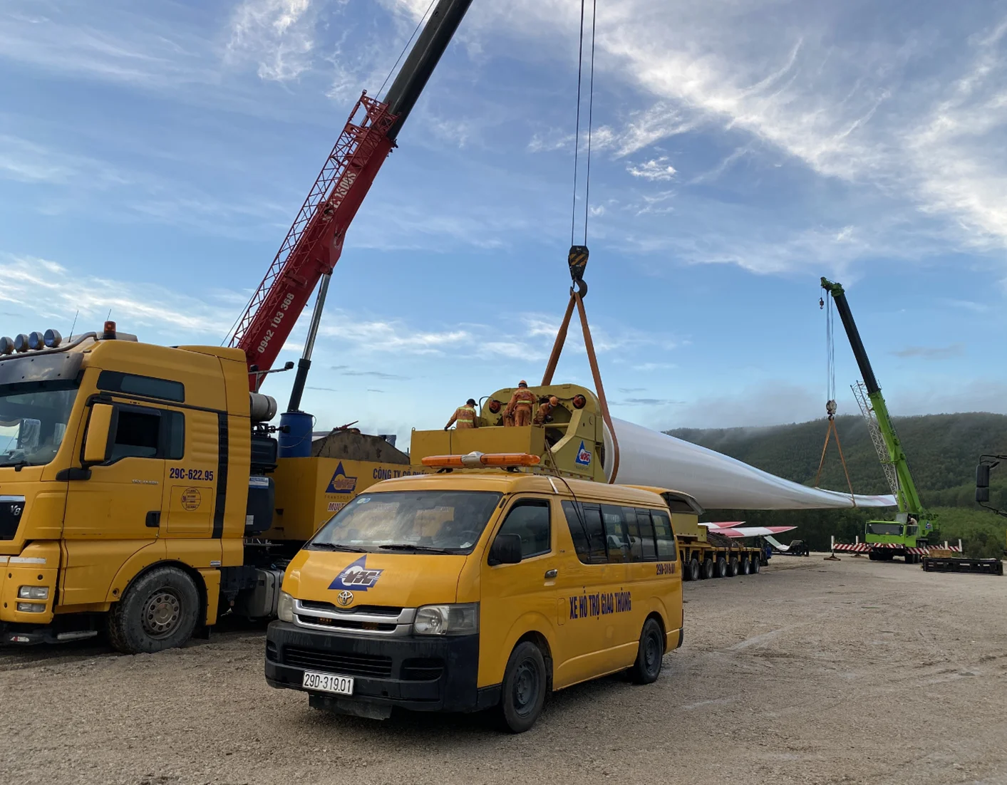 VẬN CHUYỂN 14 BỘ TUABIN GIÓ CHO NHÀ MÁY ĐIỆN GIÓ SONG AN | 46.2 MW