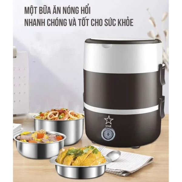 Hộp Cơm Giữ Nhiệt 3 Tầng Cắm Điện slide 5