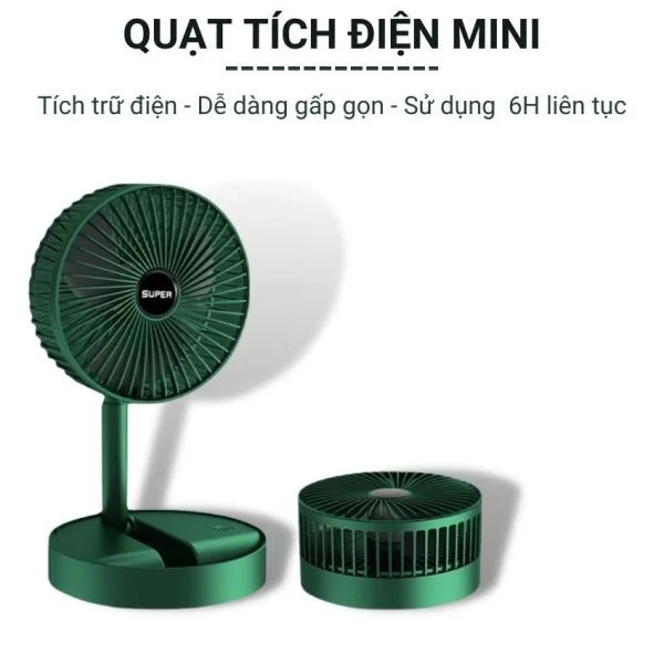 Quạt Mini Tích Điện Gấp Gọn Nhật Bản slide 1