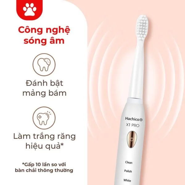 Bàn Chải Đánh Răng Điện Hachico Sonic X1 Nhật Bản slide 5