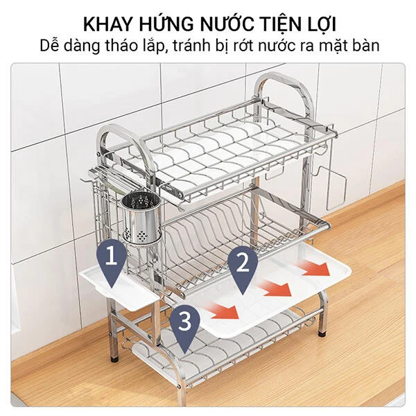 Kệ Để Bát Đĩa Inox 304 Cao Cấp slide 5