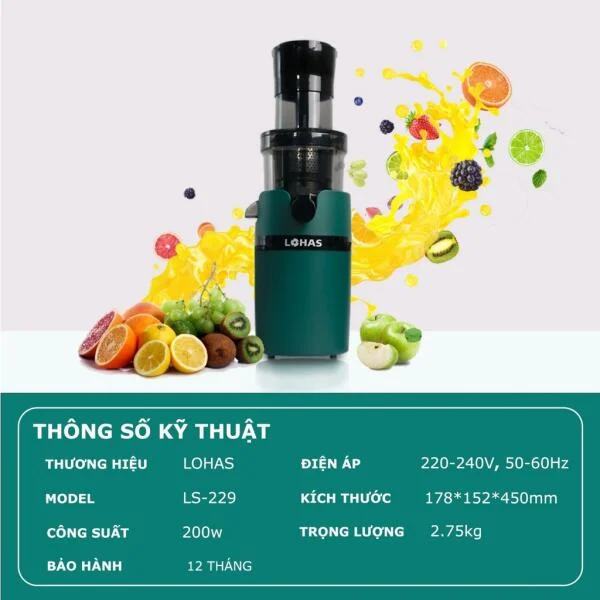 Máy Ép Chậm LOHAS LS-229 Hàn Quốc slide 3