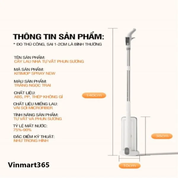 Cây lau nhà Kitimop Spray New phun sương tự vắt slide 9