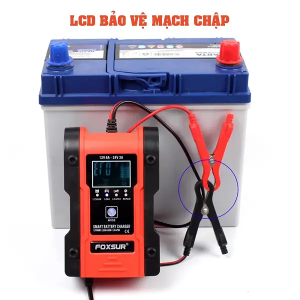 Sạc Bình Ắc Quy Foxsur 12V - 24V 200Ah Cao Cấp slide 3