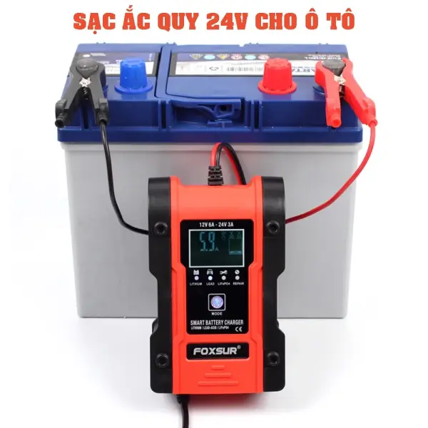 Sạc Bình Ắc Quy Foxsur 12V - 24V 200Ah Cao Cấp slide 2