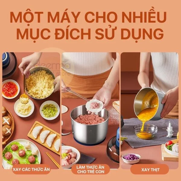 Máy Xay Thịt Deerma JR02 Hai Cối slide 7