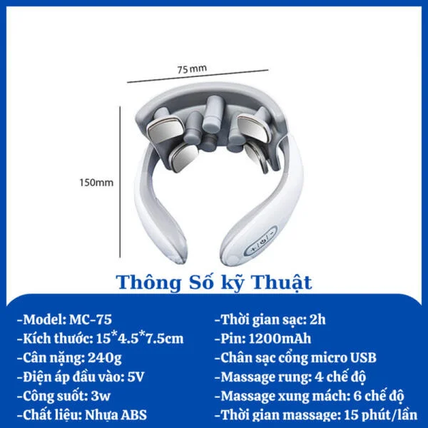 Máy Massage Cổ Vai Gáy Misuko MC-75 Cao Cấp slide 3