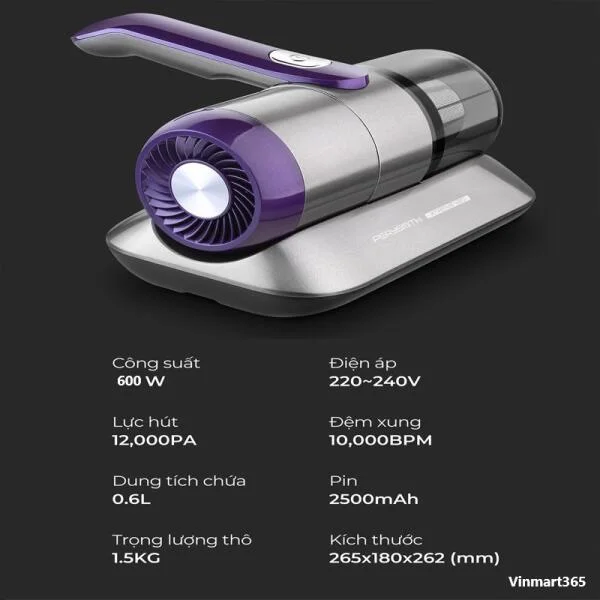 Máy Hút Bụi Giường Nệm JETZT V10 PRO Diệt Khuẩn UV Chính Hãng slide 7