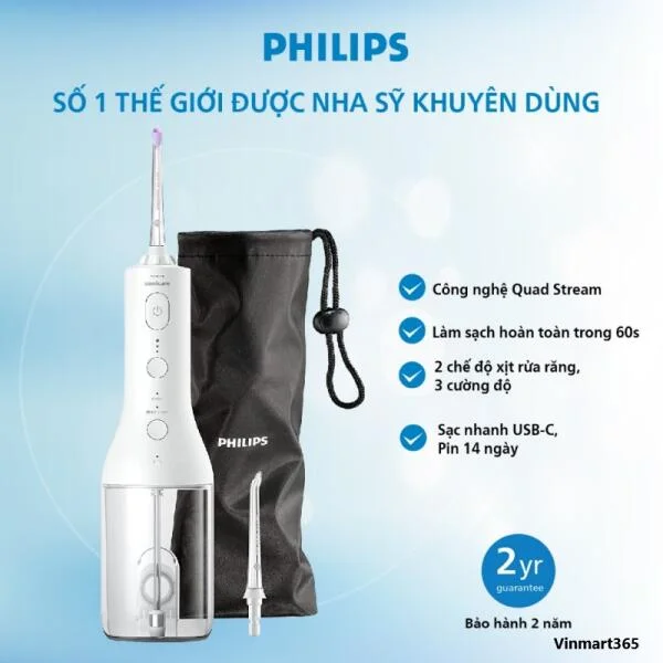 Máy Tăm Nước Philips Sonicare Cordless Flosser 3000 Cao Cấp slide 1