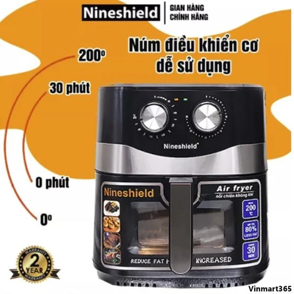 Nồi Chiên Không Dầu Nineshield KB-8002 10.5L slide 5