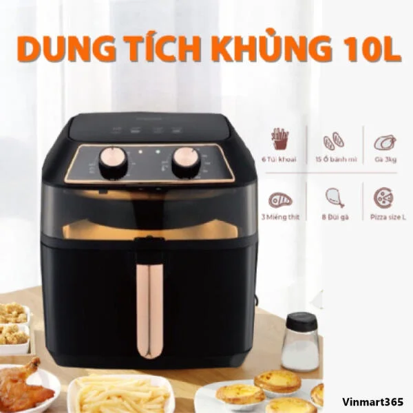 Nồi Chiên Không Dầu Nineshield KB-8001M 10L slide 3