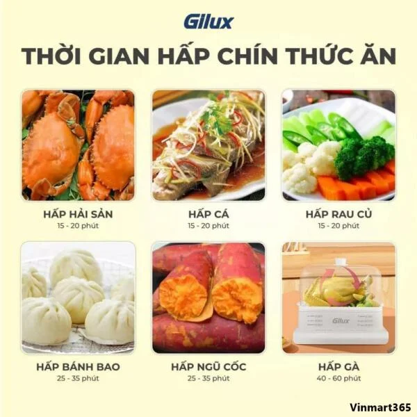 Nồi Hấp Điện 3 Tầng Gilux 24L Đa Năng slide 4