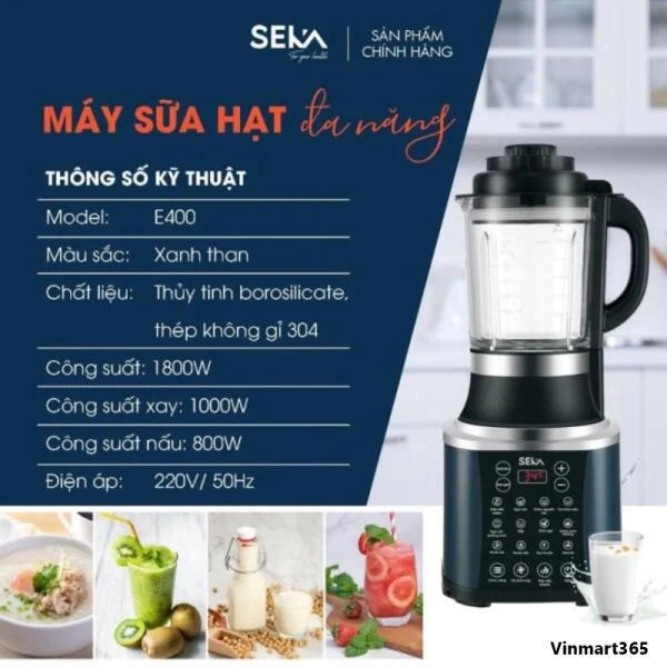 Máy Làm Sữa Hạt SEKA E400 Đa Năng slide 5