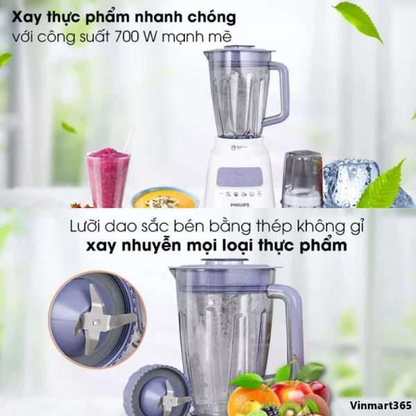 Máy Xay Sinh Tố PHILIPS HR2221/00 700W slide 2