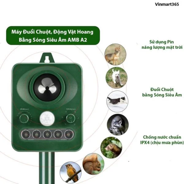Máy Đuổi Chuột AMB A2 Bằng Công Nghệ Cảm Biến Hồng Ngoại slide 3