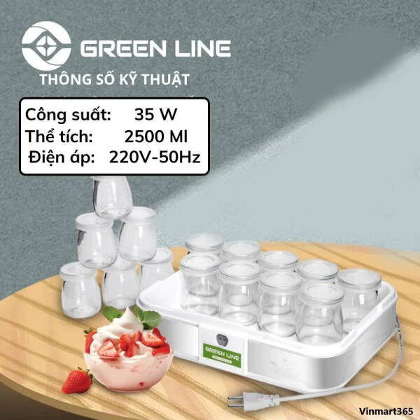 Máy Làm Sữa Chua Green Line Chính Hãng slide 7