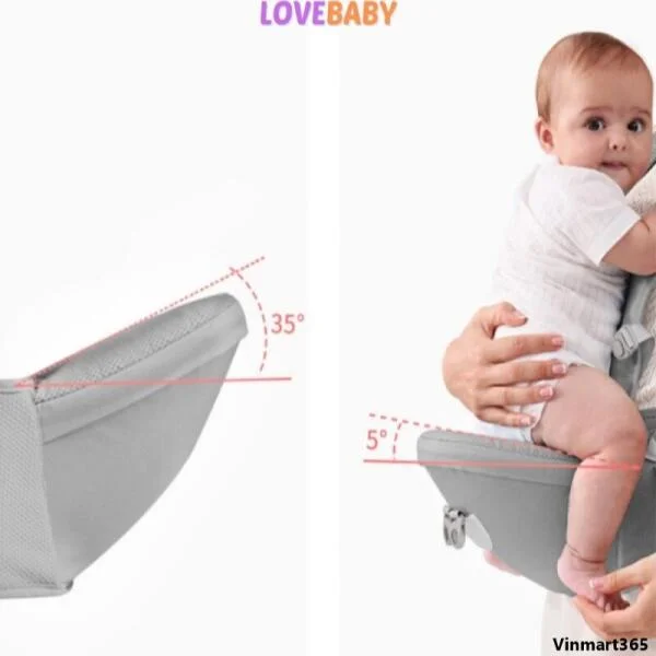 Địu Cho Bé Lovebaby Thông Minh Mềm Mịn Thoáng Khí slide 4