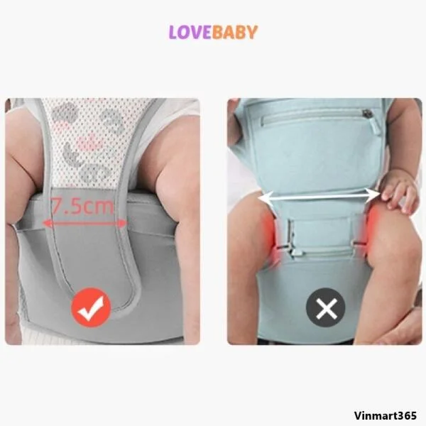 Địu Cho Bé Lovebaby Thông Minh Mềm Mịn Thoáng Khí slide 3