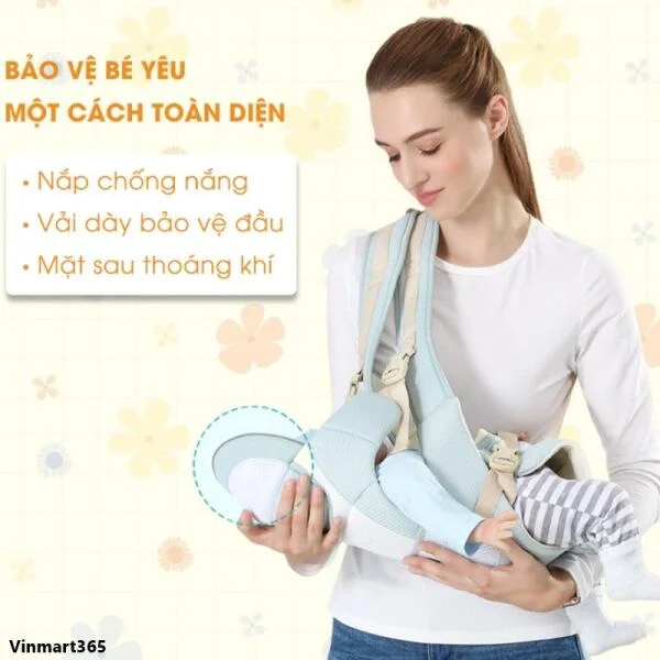 Địu Em Bé Bamboo Life BL032 Đa Chức Năng Cao Cấp slide 2