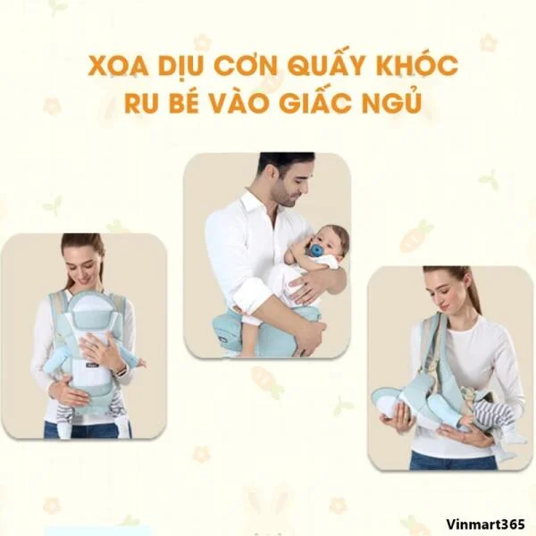 Địu Em Bé Bamboo Life BL032 Đa Chức Năng Cao Cấp slide 4